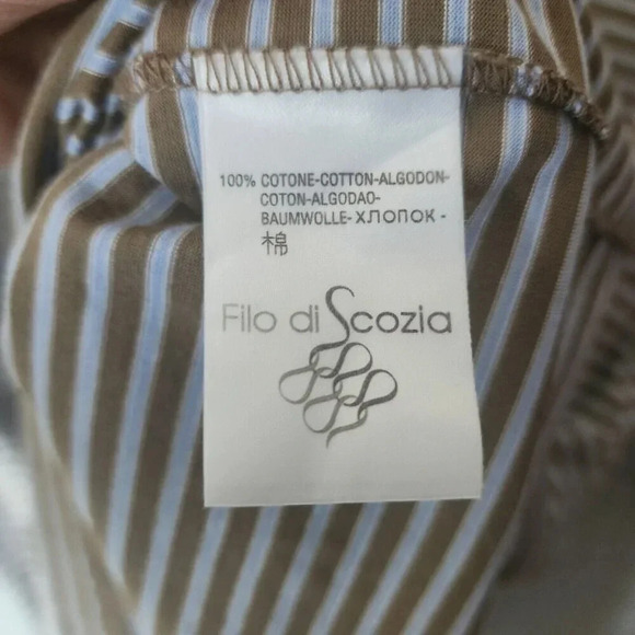 Marbas 100% Cotton Polo Shirt Mens Tan Blue Embroidered Logo Size Large - Picture 4 of 9